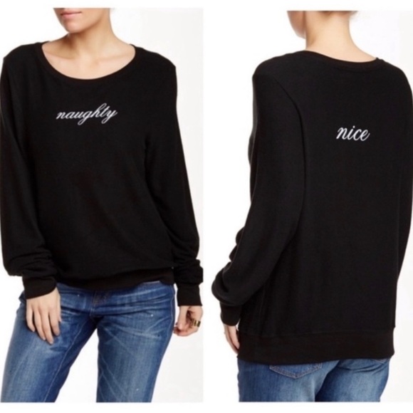 Wildfox Tops - Wildfox Black naughty and nice sweatshirt